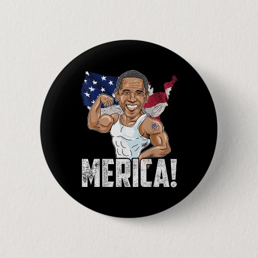 Präsident Barack Obama Merica 4. Juli Funny Pa Button (Vorderseite)