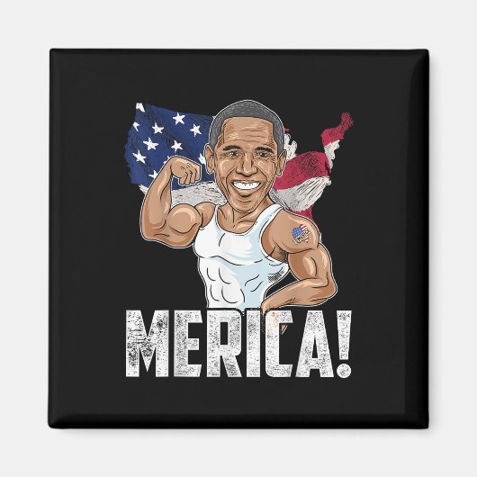 Präsident Barack Obama Merica 4. Juli Funny Pa Magnet (Vorne)