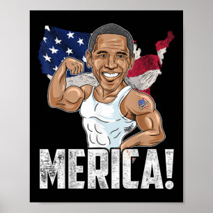 Präsident Barack Obama Merica 4. Juli Funny Pa Poster