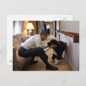 Präsident Barack Obama mit Bo Postkarte (Vorne/Hinten)