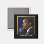 Präsident Barack Obama mit JFK - Magnet (Vorderseite/Rückseite)