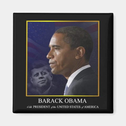 Präsident Barack Obama mit JFK - Magnet (Vorne)