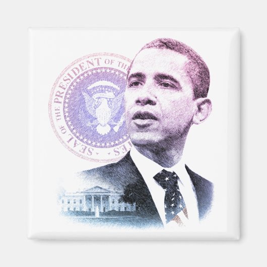 Präsident Barack Obama Portrait Magnet (Vorne)