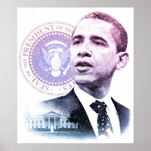Präsident Barack Obama Portrait Poster (Vorne)