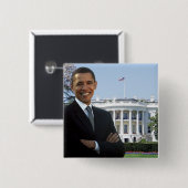 Präsident Barack Obama - quadratisches Button (Vorne & Hinten)