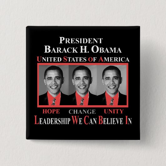 PRÄSIDENT BARACK OBAMA - ROT BUTTON (Vorderseite)