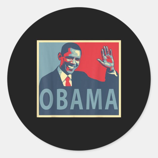 Präsident Barack Obama Runder Aufkleber (Vorderseite)