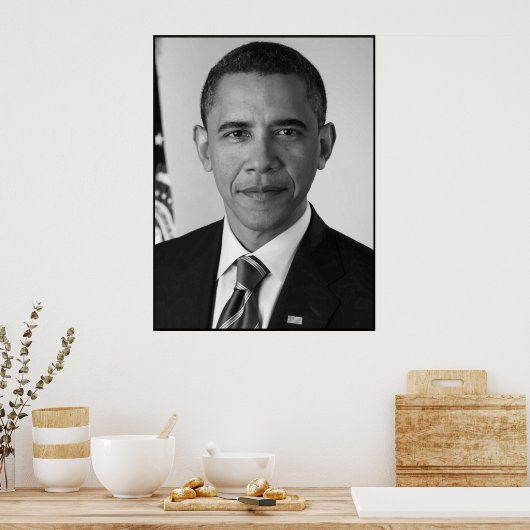 Präsident Barack Obama - Schwarz und Weiß Poster (Küche)