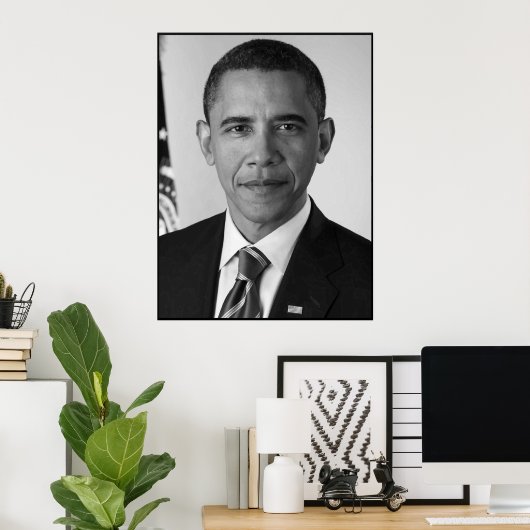 Präsident Barack Obama - Schwarz und Weiß Poster (Heimbüro)