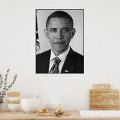 Präsident Barack Obama - Schwarz und Weiß Poster (Küche)