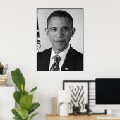 Präsident Barack Obama - Schwarz und Weiß Poster (Heimbüro)