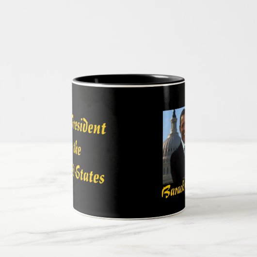 Präsident Barack Obama (schwarze Tasse) Zweifarbige Tasse (Mittel)
