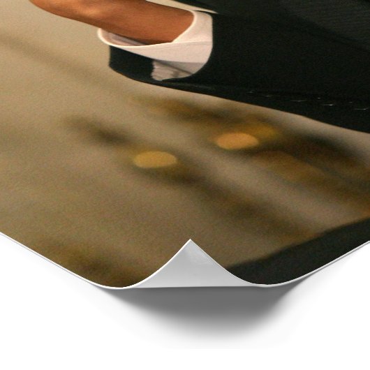 Präsident Barack Obama spiegelt sich in seinem Tre Poster (Ecke)