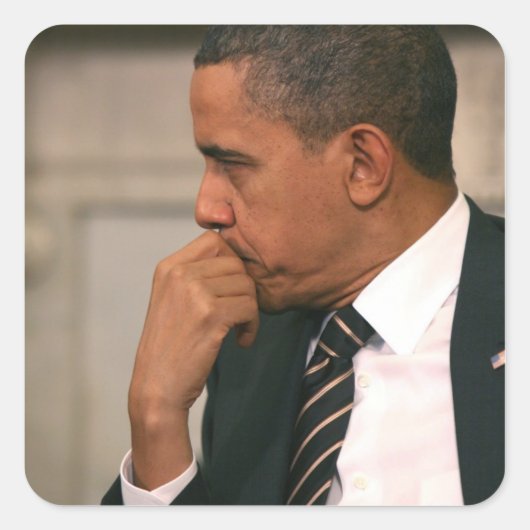 Präsident Barack Obama trifft mit Präsident Quadratischer Aufkleber (Vorderseite)