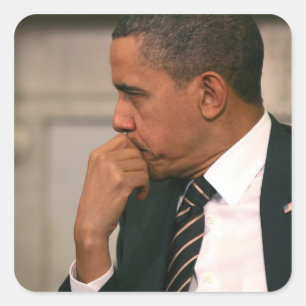 Präsident Barack Obama trifft Präsident Quadratischer Aufkleber