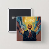 Präsident Barack Obama und die Botschaft der Hoffn Button (Vorne & Hinten)