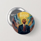 Präsident Barack Obama und die Botschaft der Hoffn Button (Vorne & Hinten)
