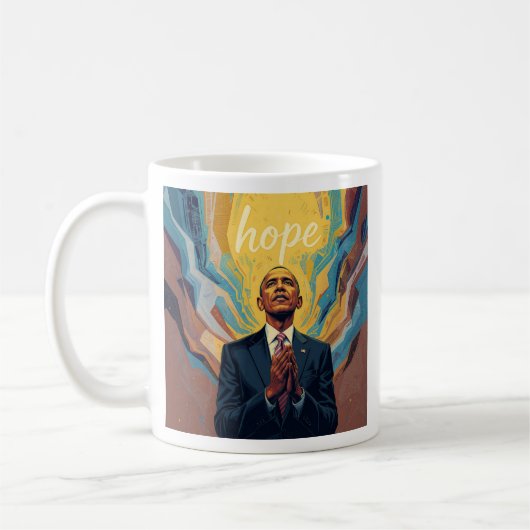 Präsident Barack Obama und die Botschaft der Hoffn Kaffeetasse (Links)
