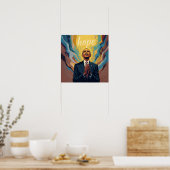 Präsident Barack Obama und die Botschaft der Hoffn Poster (Küche)