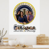 Präsident Barack Obama und die erste Familie Poster (Küche)
