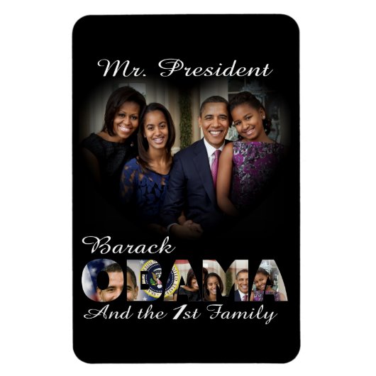 Präsident Barack Obama und die erste große Familie Magnet (Vertikal)