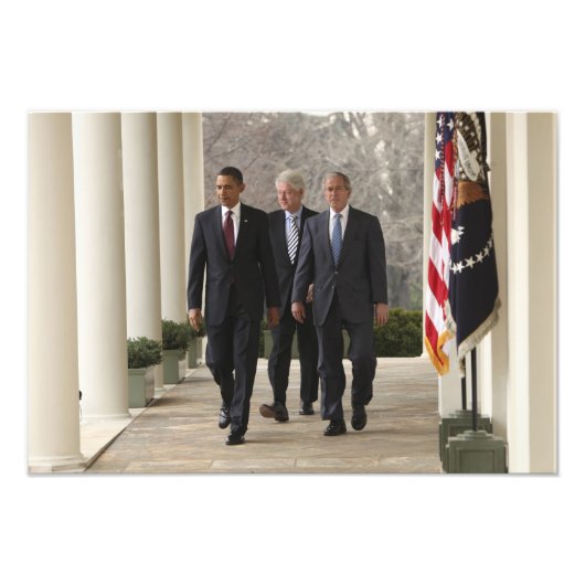 Präsident Barack Obama und ehemalige Präsidenten Fotodruck (Vorne)