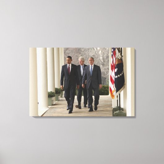 Präsident Barack Obama und ehemalige Präsidenten Leinwanddruck (Vorderseite)