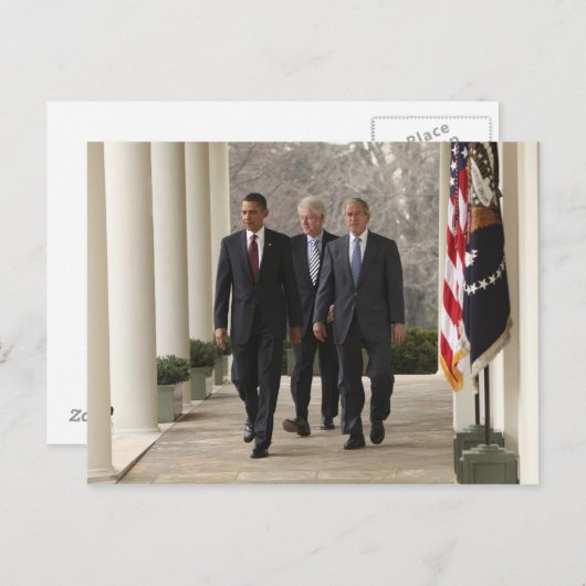 Präsident Barack Obama und ehemalige Präsidenten Postkarte (Vorne/Hinten)