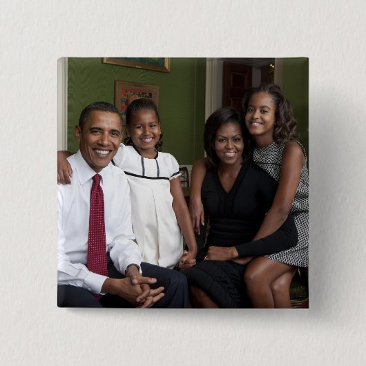 Präsident Barack Obama und Familie Button (Vorderseite)