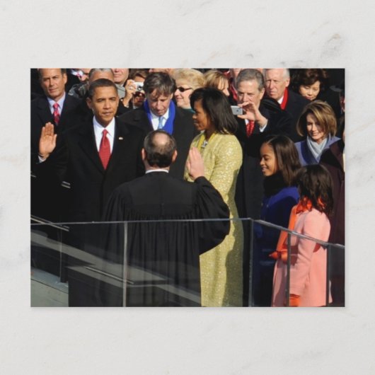 Präsident Barack Obama und Familie Postkarte (Vorderseite)