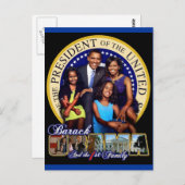 PRÄSIDENT BARACK OBAMA UND FAMILIE POSTKARTE (Vorne/Hinten)