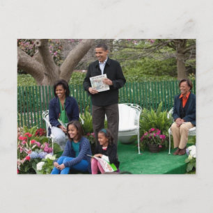 Präsident Barack Obama und Familie Postkarte