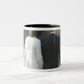 Präsident Barack Obama und First Lady Michelle Zweifarbige Tasse (Mittel)