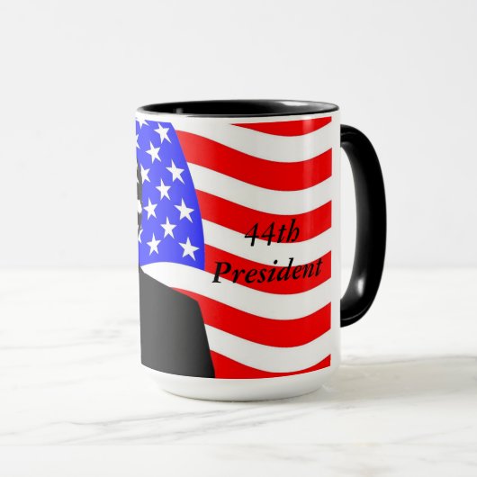Präsident, Barack Obama und Flag Coffee Tasse (VorderseiteRechts)