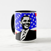 Präsident, Barack Obama und Flag Coffee Tasse (Vorderseite Links)