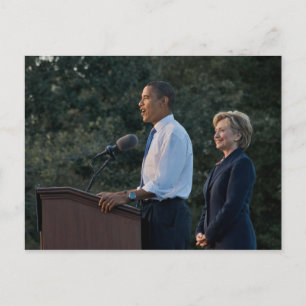 Präsident Barack Obama und Hillary Clinton Postkarte