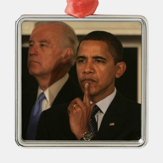 Präsident Barack Obama und Vizepräsident Ornament Aus Metall (Vorne)
