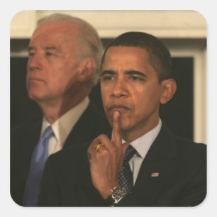 Präsident Barack Obama und Vizepräsident Quadratischer Aufkleber
