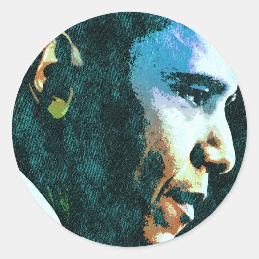 Präsident Barack Obama Vintag Runder Aufkleber (Vorderseite)