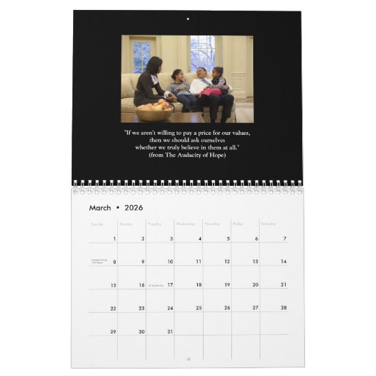 Präsident Barack Obama zitiert Kalender 2016 (Mär 2026)