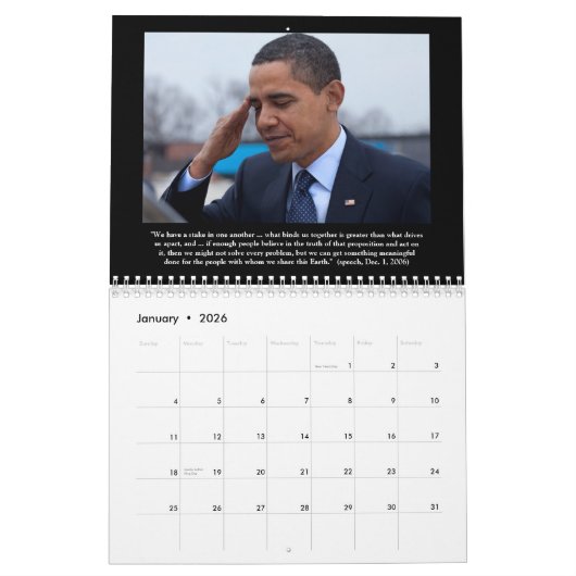 Präsident Barack Obama zitiert Kalender 2016 (Jan 2026)