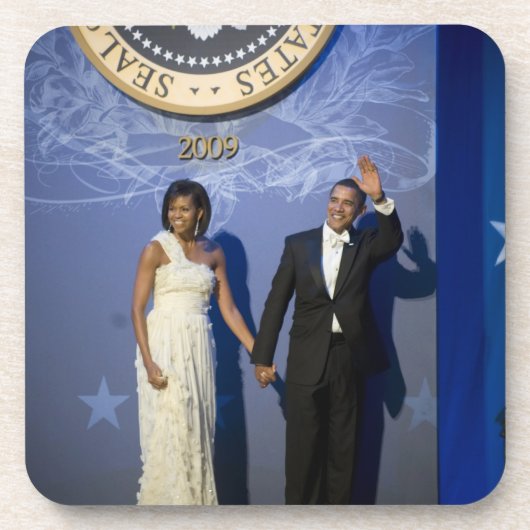 Präsident Barack und Michele Obama Getränkeuntersetzer (Vorderseite)
