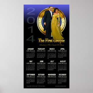 Präsident Barack und Michelle Obama-Kalender 2014 Poster