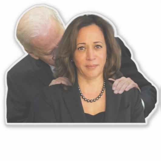 Präsident Biden Sniffing Harris Vinyl Stickers Aufkleber (Vorderseite)