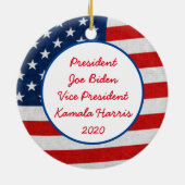 Präsident Biden und Vizepräsident Harris Keepake Keramik Ornament (Hinten)