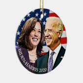 Präsident Biden und Vizepräsident Harris Keepake Keramik Ornament (Rechts)
