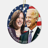 Präsident Biden und Vizepräsident Harris Keepake Keramik Ornament (Links)