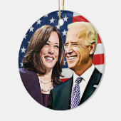 Präsident Biden und Vizepräsident Harris Keepake Keramik Ornament (Links)