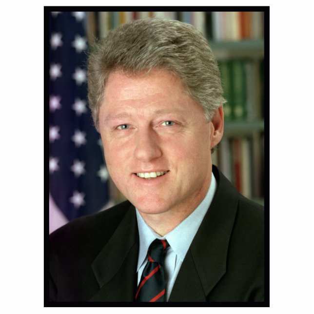 Präsident Bill Clinton Foto Fotoskulptur Magnet (Vorne)