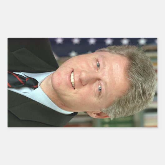 Präsident Bill Clinton Foto Rechteckiger Aufkleber (Vorderseite)